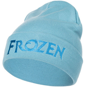 фото Шапка детская с вышивкой Frozen, голубая